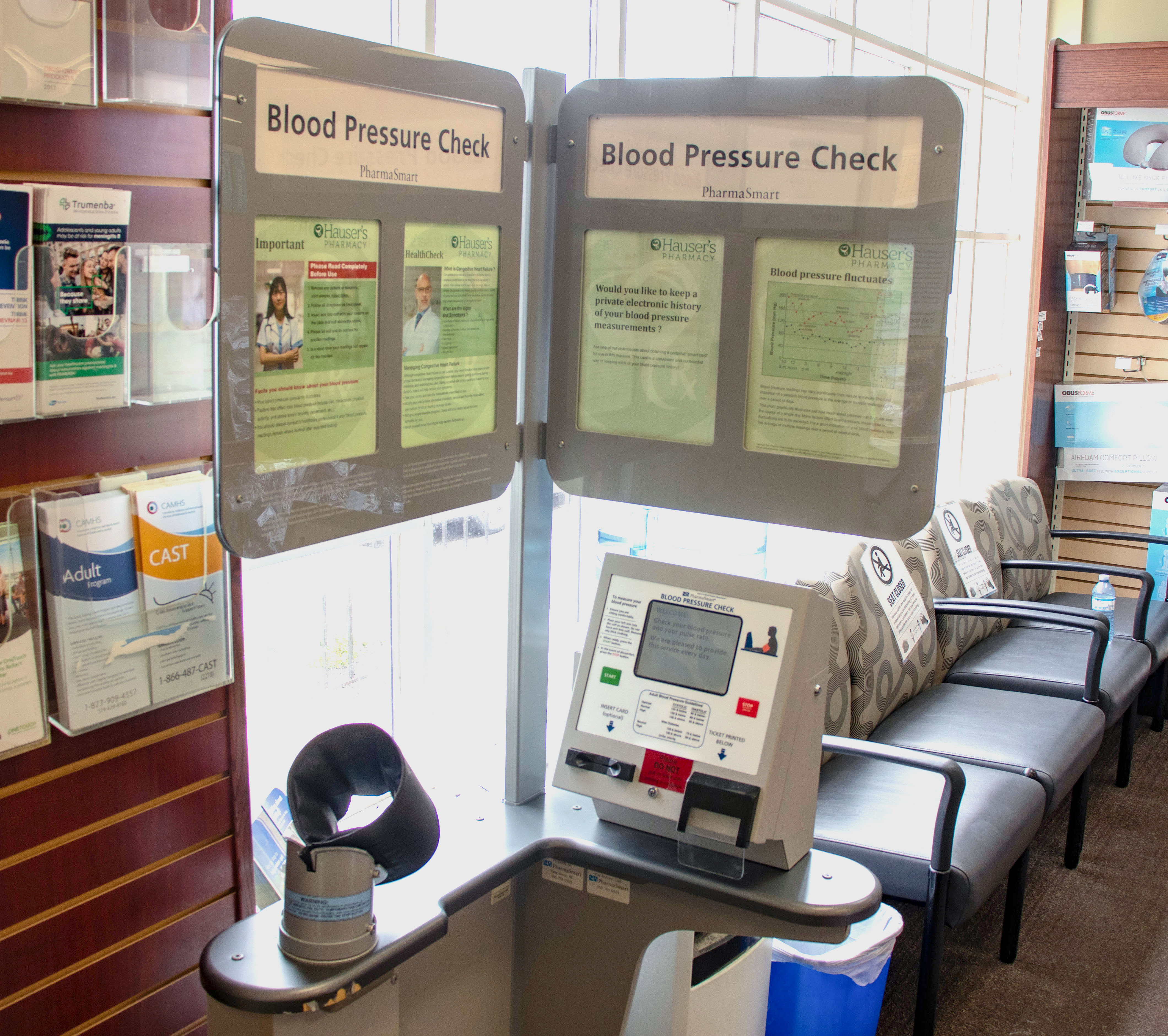 Signage for blood pressure machine